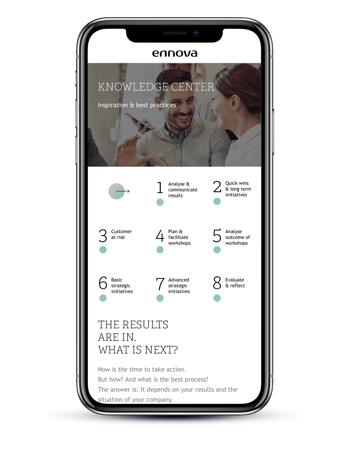 A page in Ennova's CX platform shown on a mobile phone